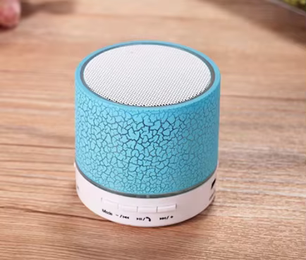 A9 LED Mini Wireless Speaker With TF Card & Mic USB Blue